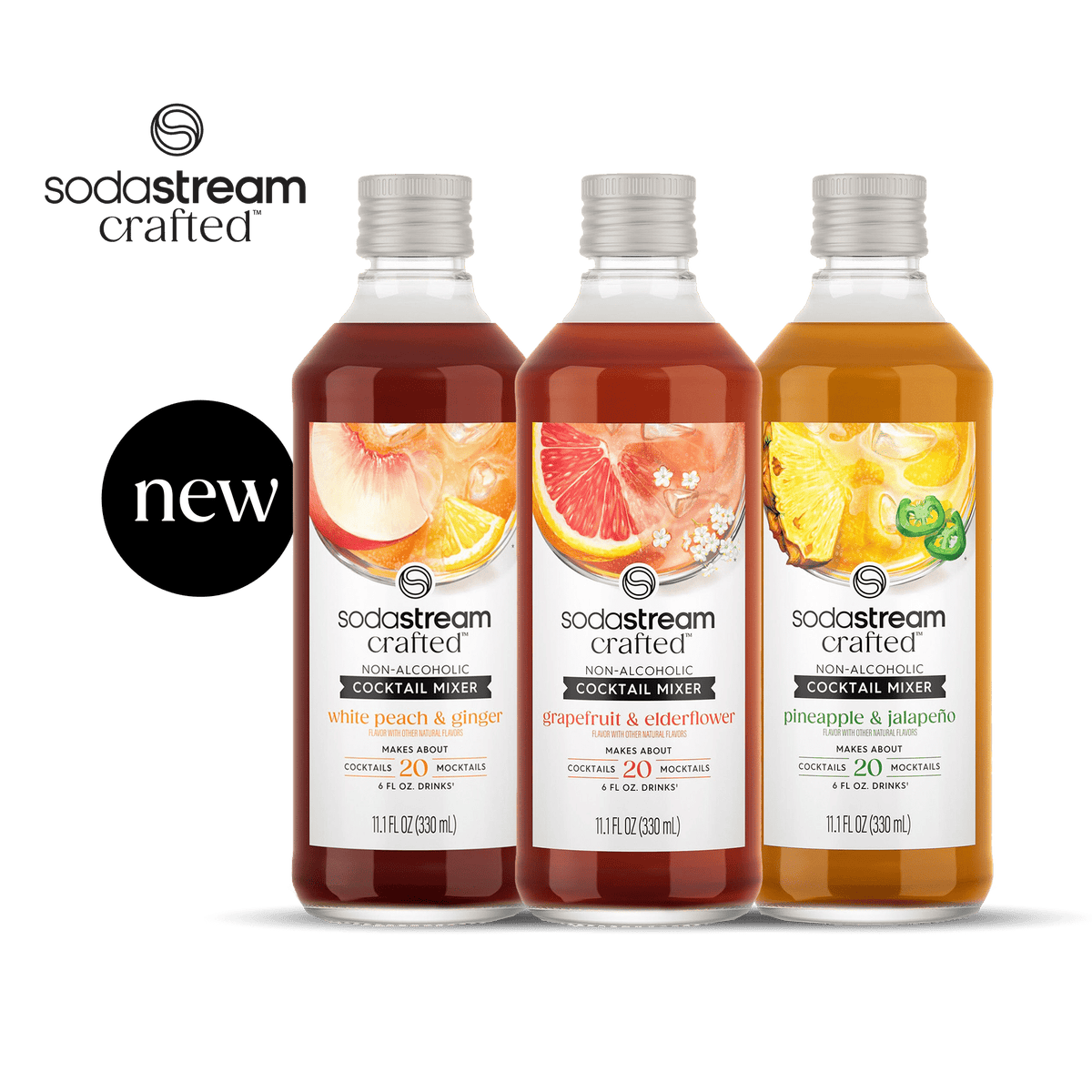 Sodastream Crafted® Mixers Variety Cocktail Mixer 3 Pack 330ml