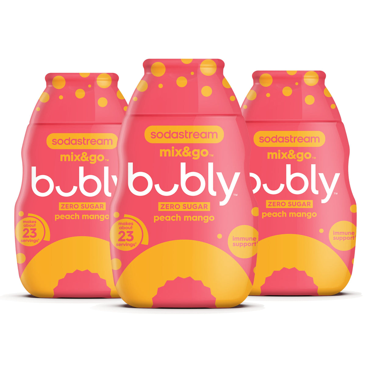 Sodastream mix&go™ bubly™ Peach Mango Liquid Water Enhancer 3 Pack 3 x 92ml