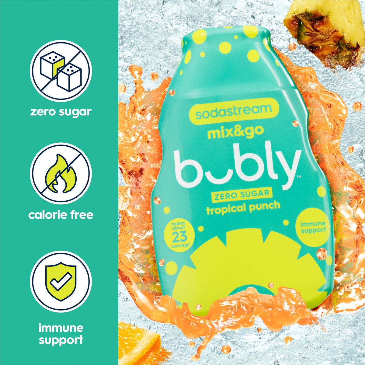 Sodastream mix&go™ bubly™ Tropical Punch Liquid Water Enhancer 3 Pack 3 x 92ml - Reward