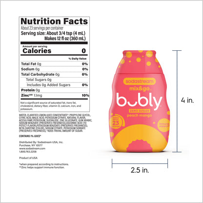 Sodastream mix&go™ bubly™ Peach Mango Liquid Water Enhancer 92ml