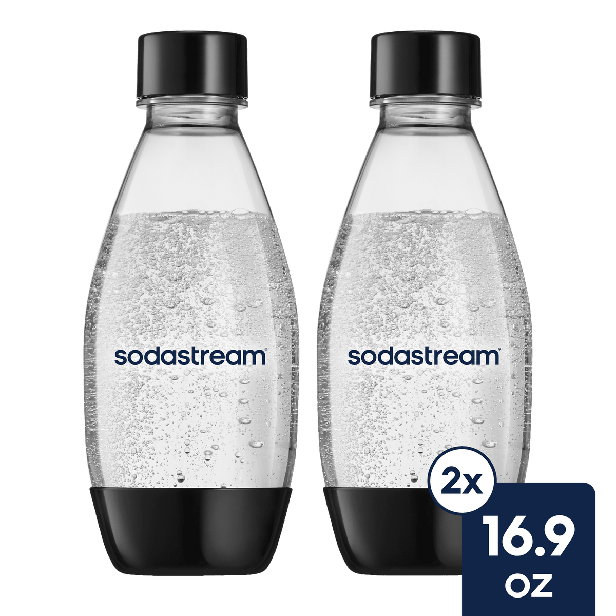 Sodastream Slim Sparkling Water Bottle Twin Pack Black 16.9 oz