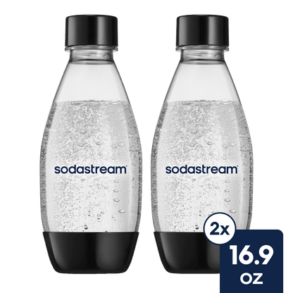 Sodastream Slim Sparkling Water Bottle Twin Pack Black 16.9 oz