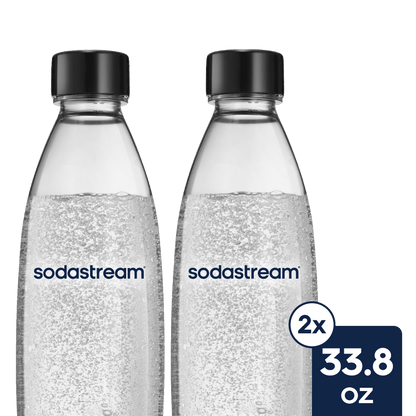 Sodastream Slim Sparkling Water Bottle Twin Pack Black 33.8 oz