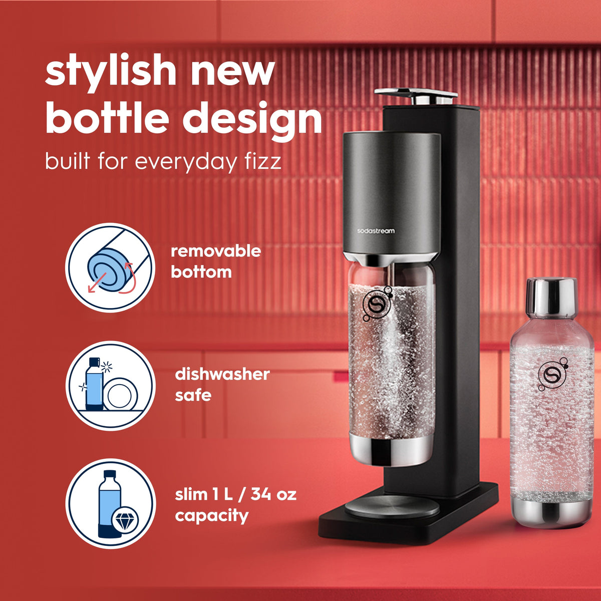 Sodastream Fresh™ Sparkling Water Bottle Steel 1L