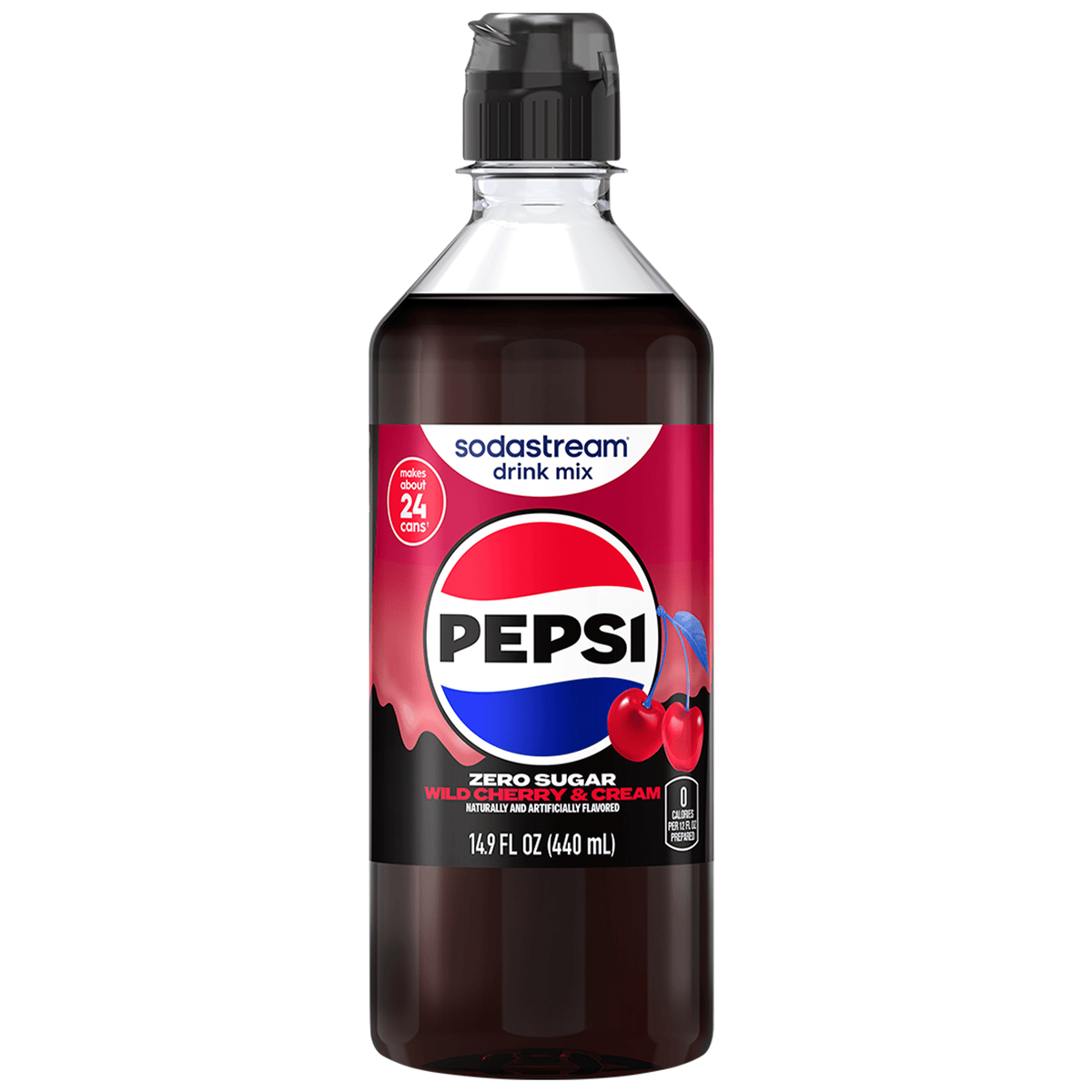 Sodastream Pepsi® Wild Cherry & Cream Zero Sugar Drink Mix 440ml