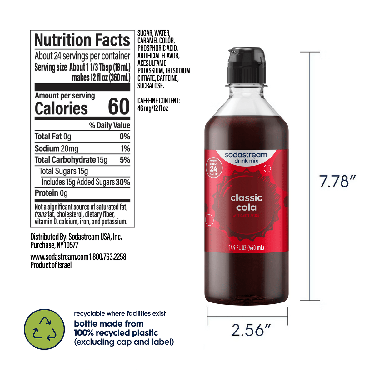 Sodastream Classics® Cola Drink Mix 4 Pack 440ml