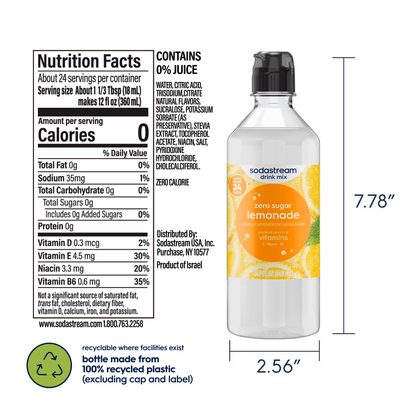 Sodastream Classics® Lemonade Zero Sugar Drink Mix 440ml