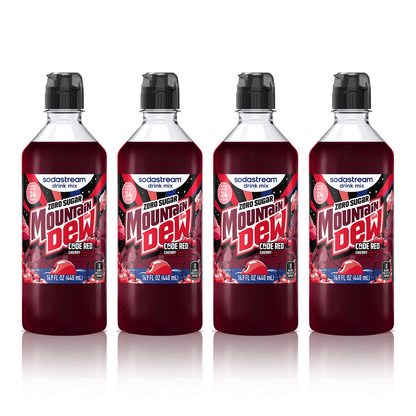 Sodastream MTN DEW Code Red Cherry Zero Sugar Drink Mix 4 Pack 440ml
