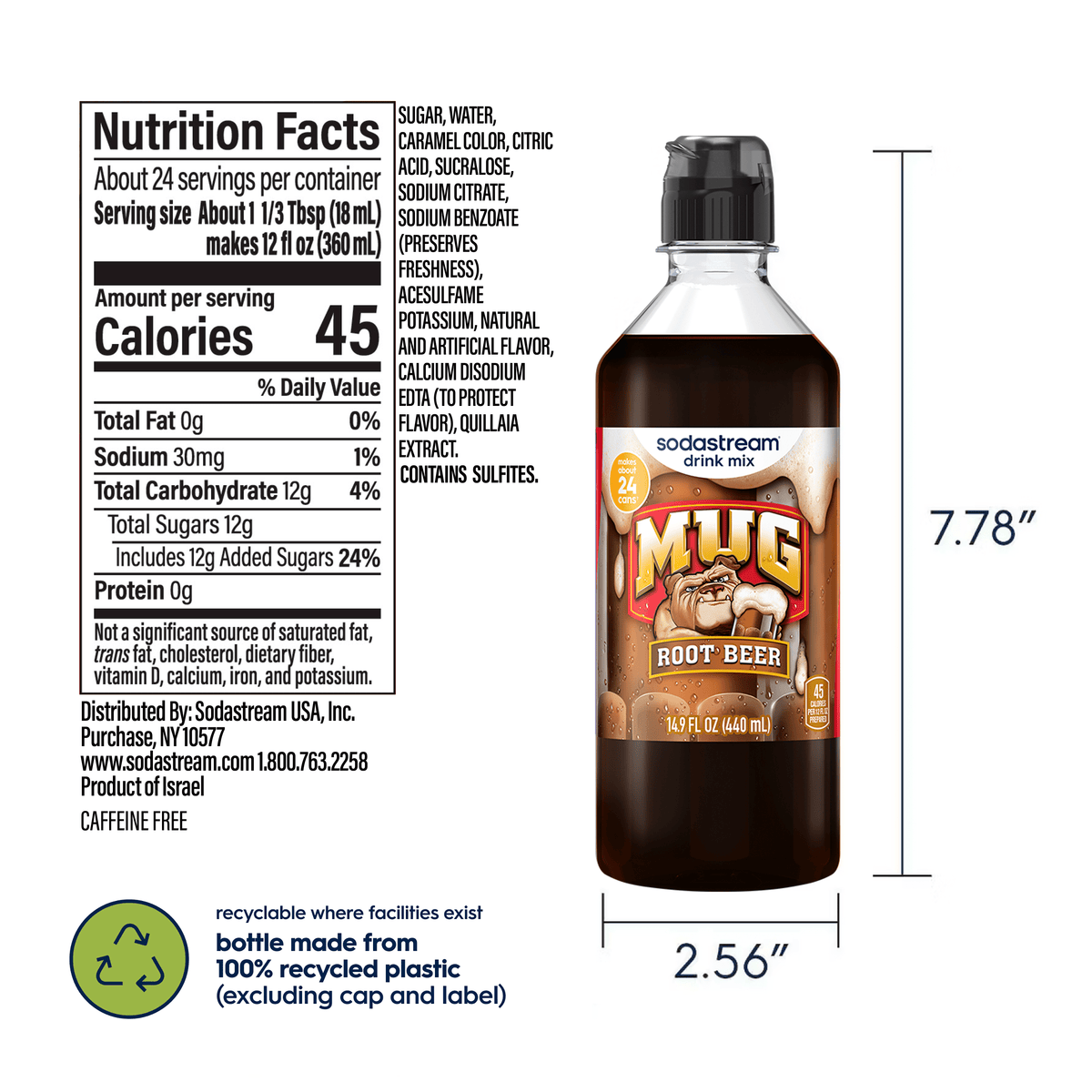 Sodastream MUG® Root Beer Drink Mix 4 Pack 440ml