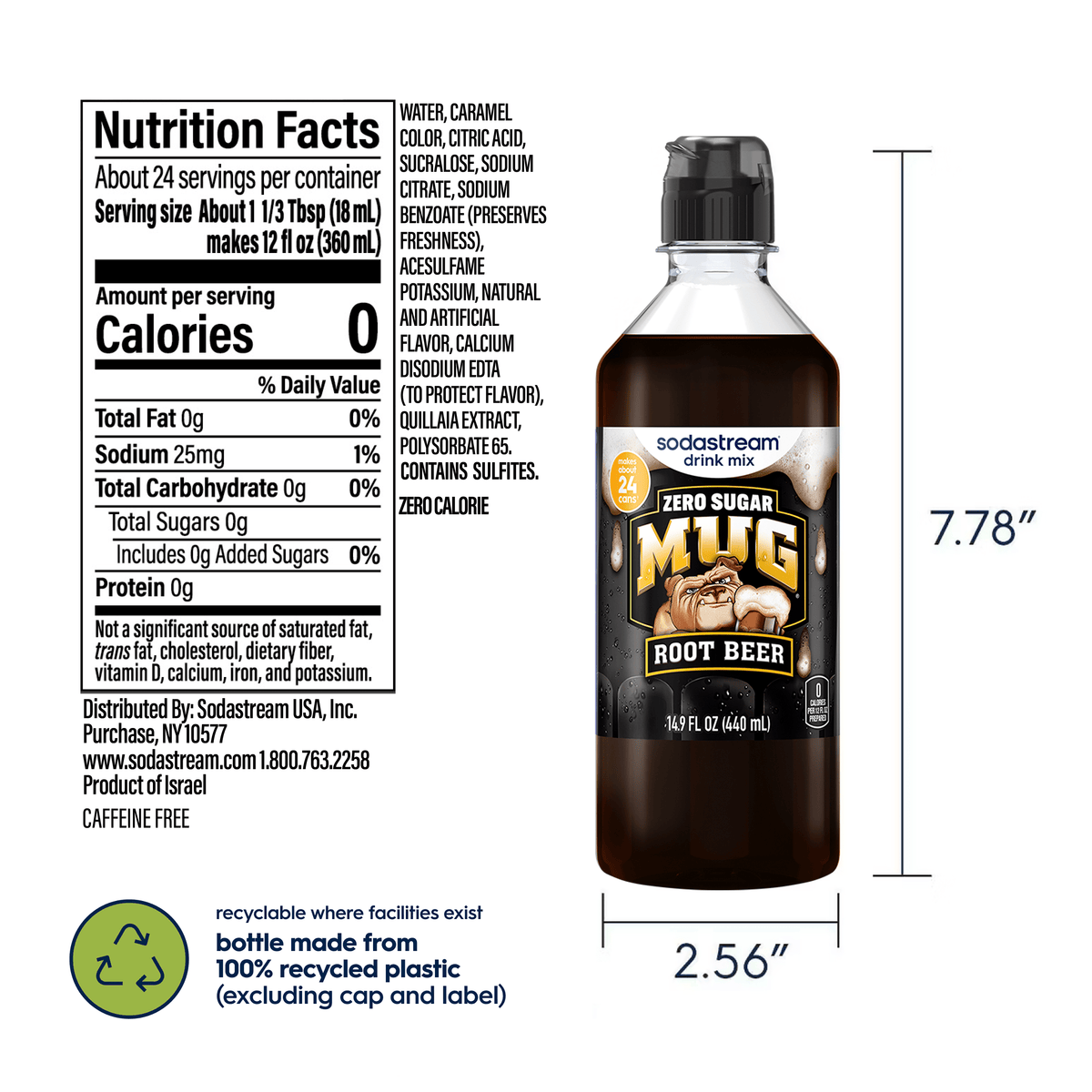Sodastream MUG® Root Beer Zero Sugar Drink Mix 440ml