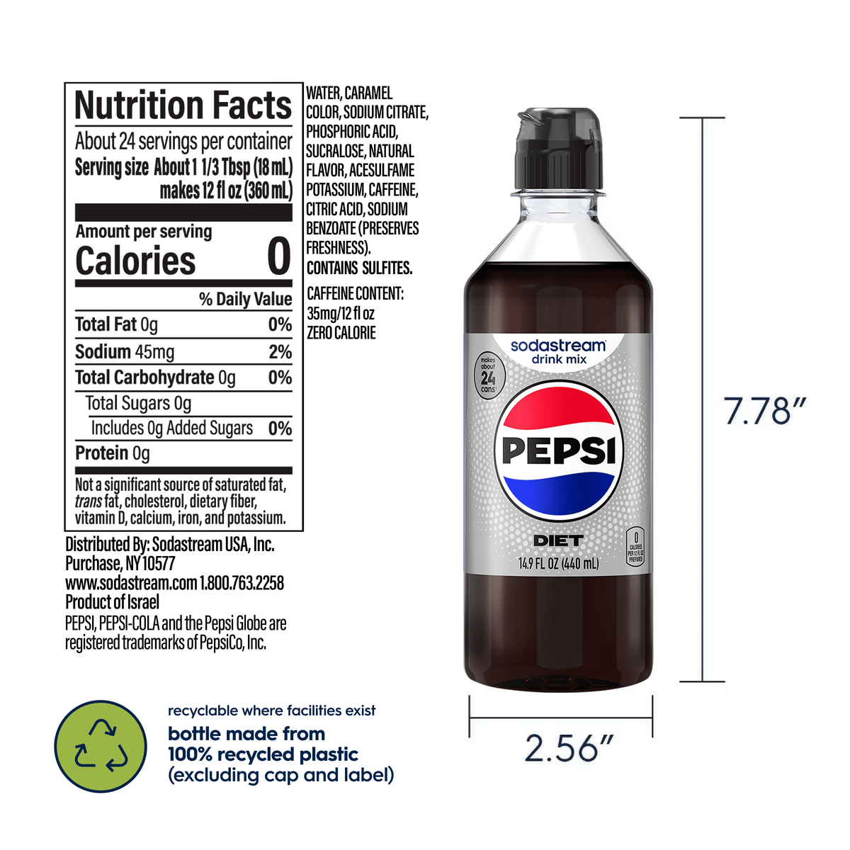Sodastream Diet Pepsi Drink Mix 440ml