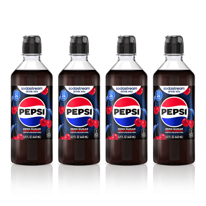Sodastream Pepsi Wild Cherry Zero Sugar Drink Mix 4 Pack 440ml