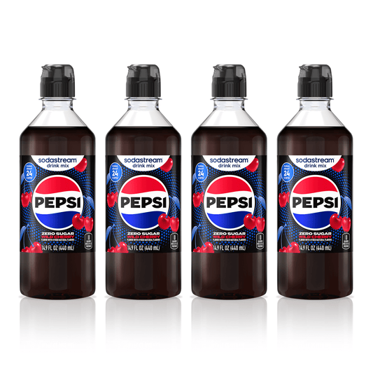 Sodastream Pepsi Wild Cherry Zero Sugar Drink Mix 4 Pack 440ml