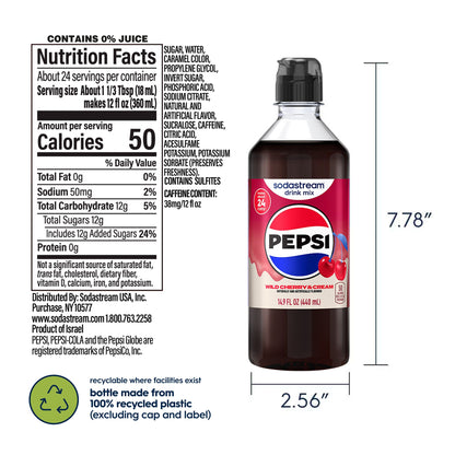 Sodastream Pepsi® Wild Cherry & Cream Drink Mix 440ml