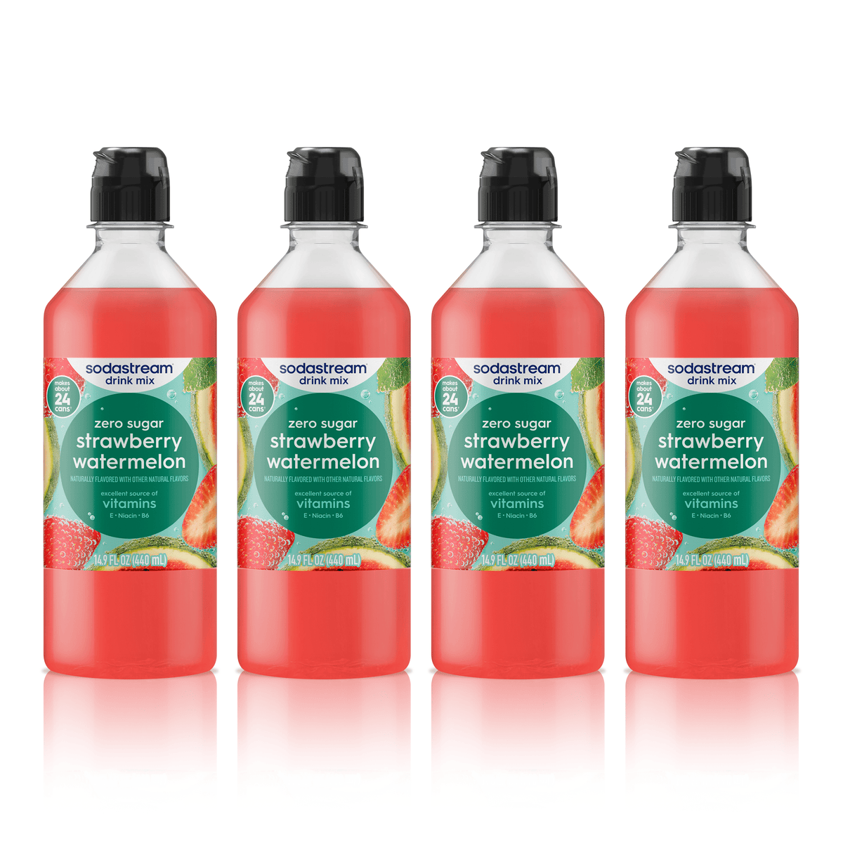 Sodastream Classics® Strawberry & Watermelon Zero Sugar Drink Mix 4 Pack 440ml
