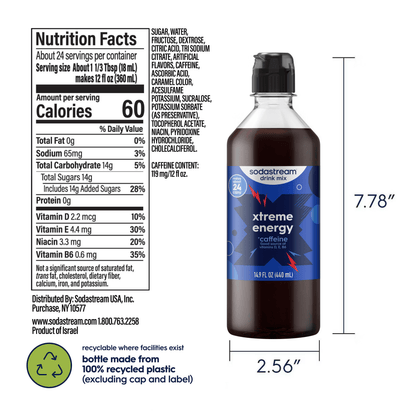 Sodastream Classics® Xtreme Energy Drink Mix 4 Pack 440ml