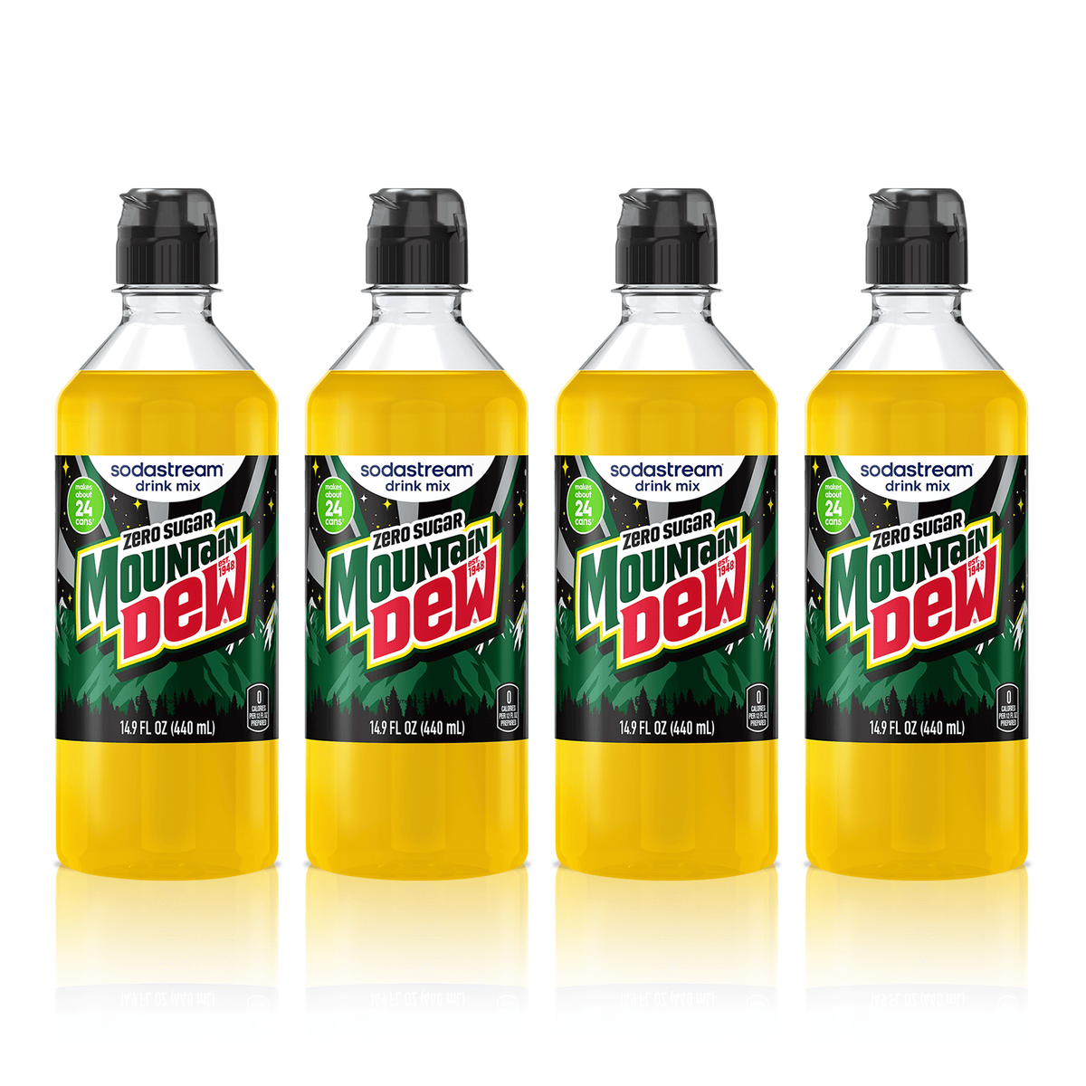 Sodastream MTN DEW Zero Sugar Drink Mix 4 Pack 440ml - Reward